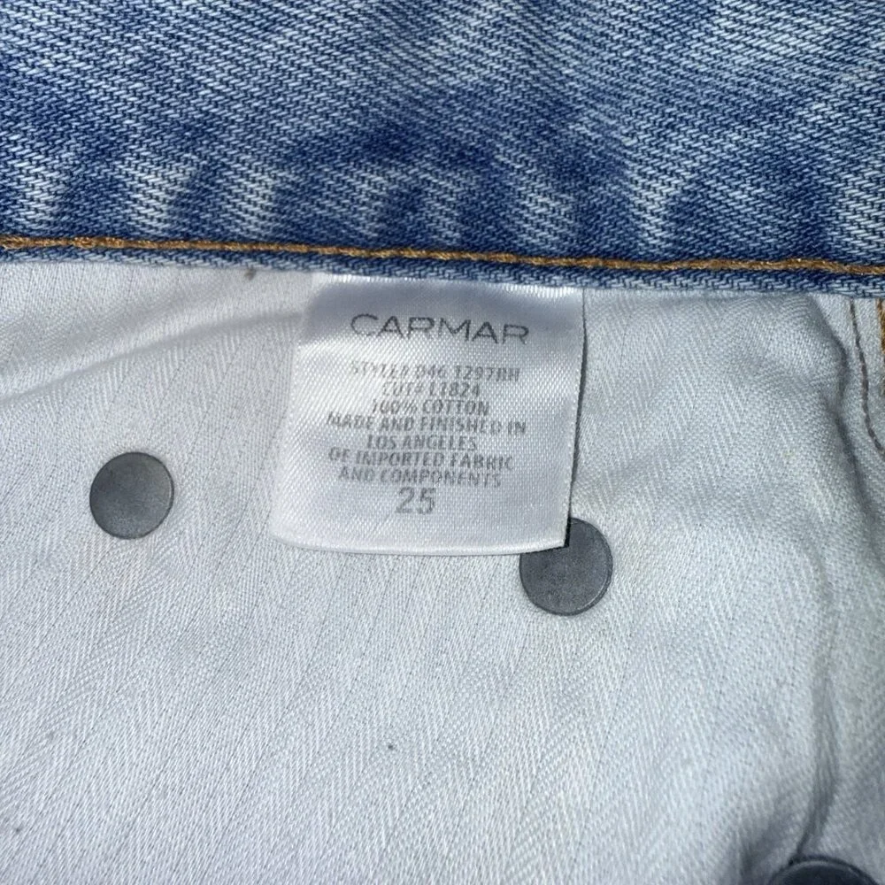 Carmar Colin Jean Skirt With Crystal Star Patches Size  25 MSRP $216 - Picture 8 of 10